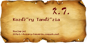 Kozáry Tanázia névjegykártya
